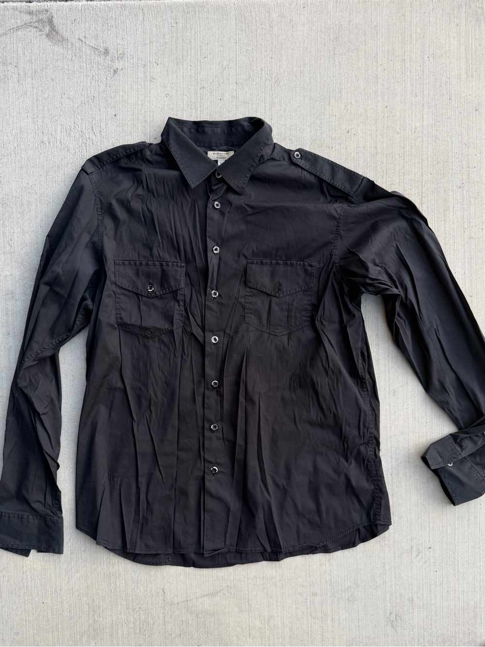 Burberry Men's Black Button-Down Long Sleeve Shirt